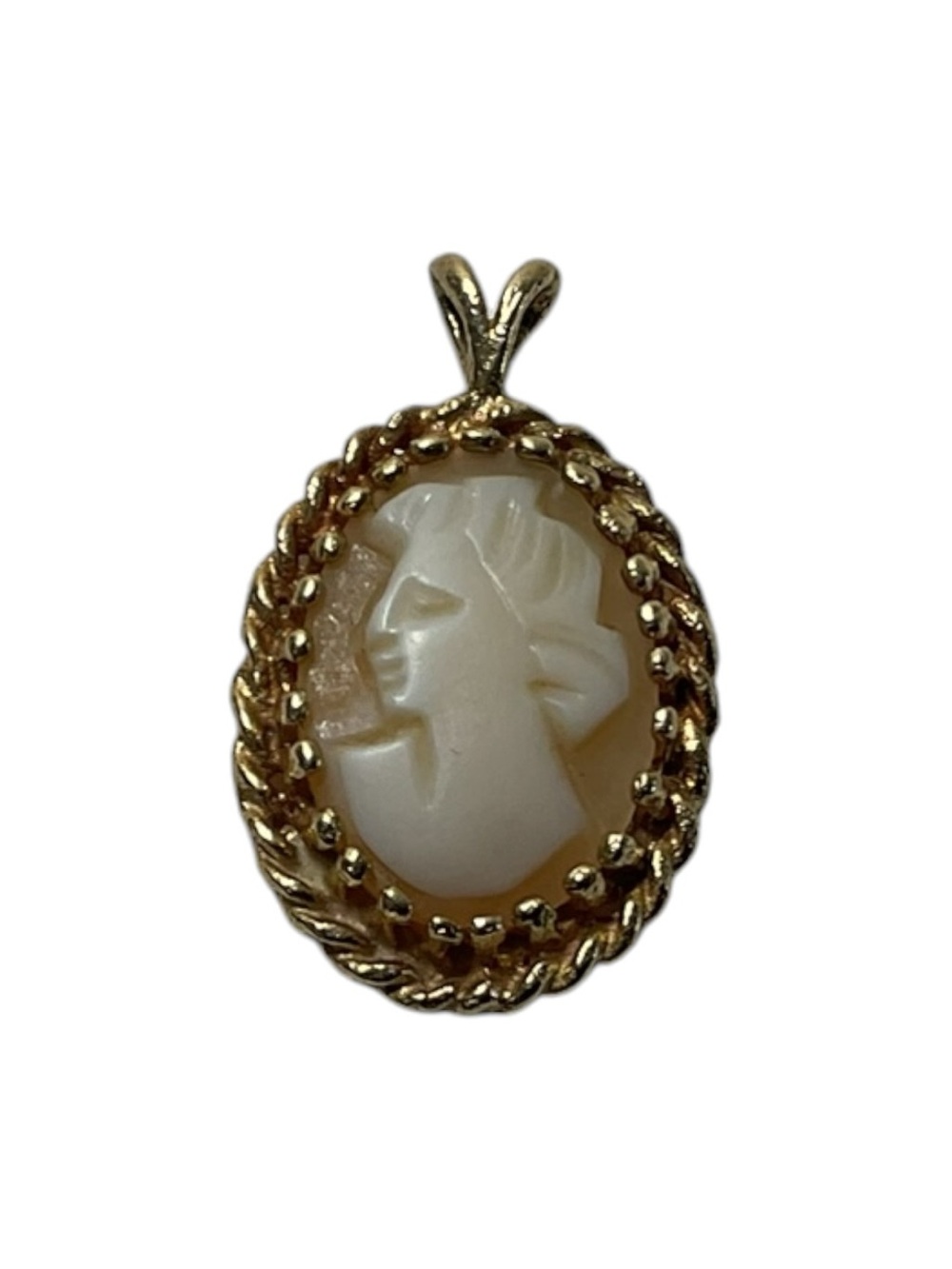 Antique 14K Gold Cameo Pendant Miniature Fine Vintage Charm 1.4g